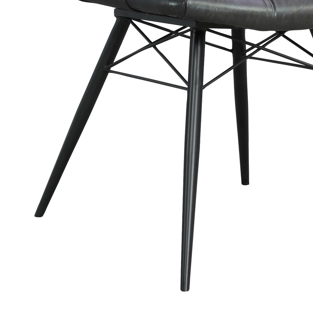 Pacific Landing Dittnar Tufted Dining Chair with Charcoal Cushion in Grey, , large