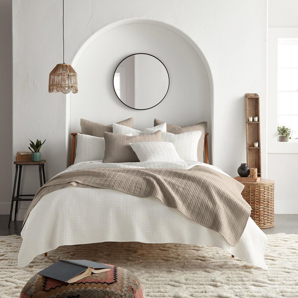 Levtex Mills Waffle 3-Piece Full/Queen Quilt Set in Taupe, , large