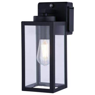 Vaxcel International Co. Ltd. Lombard 1-Light Outdoor Wall Light with GFCI Outlet in Textured Black, , large
