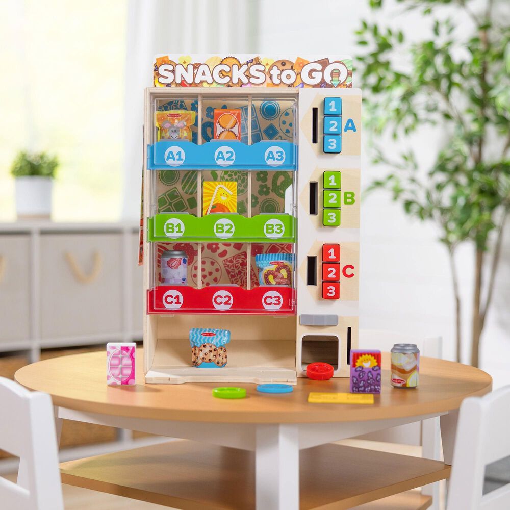 Melissa &amp; Doug Wooden Vending Machine Toy Set in Multicolor, , large