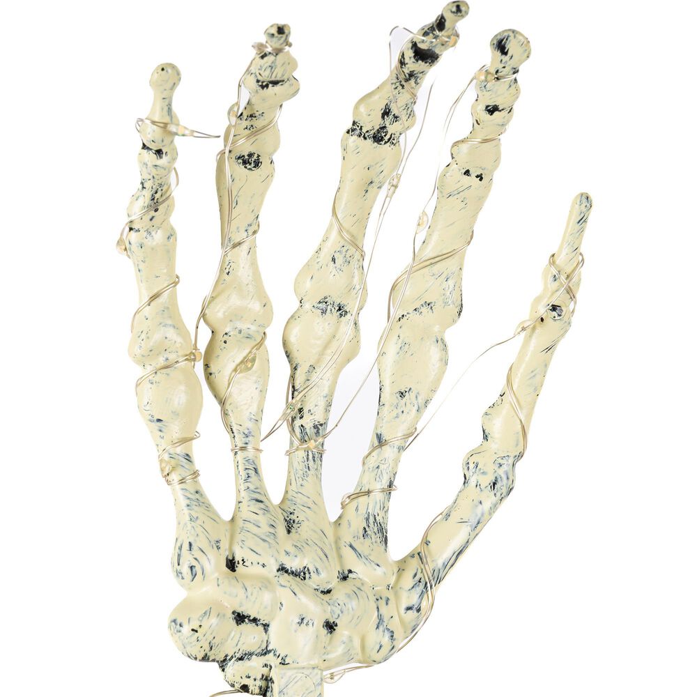 The Gerson Company 3-Piece Lighted Skull and Skeleton Hands in White, , large