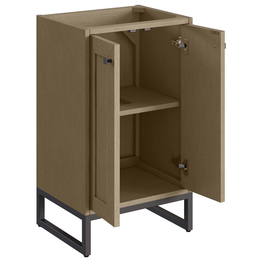 James Martin Vanities Chianti 20" Single Bathroom Vanity in Walnut Whisper and Brushed Nickel with 2 cm White Glossy Composite Stone Top and Rectangular Sink, , large