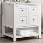 James Martin Vanities Breckenridge 30" Single Bathroom Vanity in Bright White with 3 cm Arctic Fall Solid Surface Top and Rectangular Sink, , large