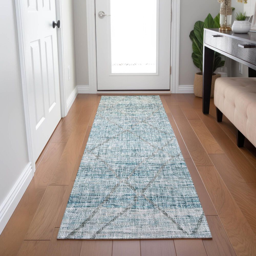 Dalyn Rug Company Portico PO1 Teal 2&#39;3&quot; x 7&#39;6&quot; Runner, , large