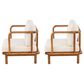Hearth and Haven Canape Outdoor Club Chair with Curved Arms and Cushions in Cream (Set of 2), , large
