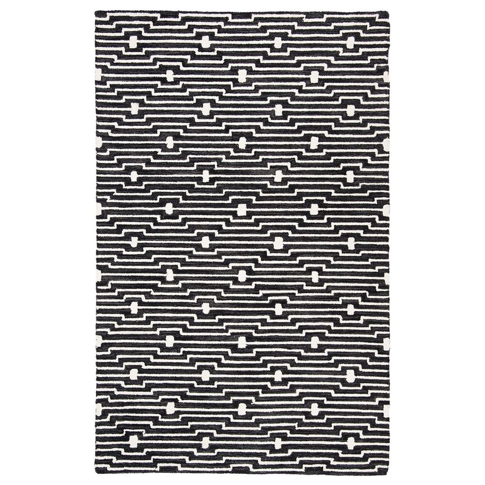 Safavieh Micro-Loop MLP166H 5" x 8" Charcoal and Ivory Area Rug, , large