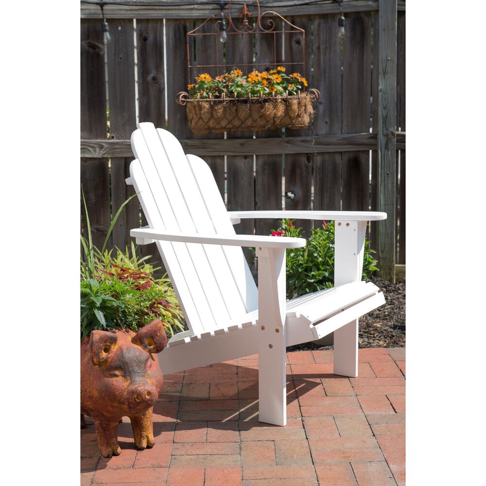 Linon Home Decor Adirondack Patio Chair in White, , large