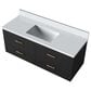 Lexora Home Castor 48" Single Bathroom Vanity in Black with 2 cm White Quartz Top and Rectangular Sink, , large