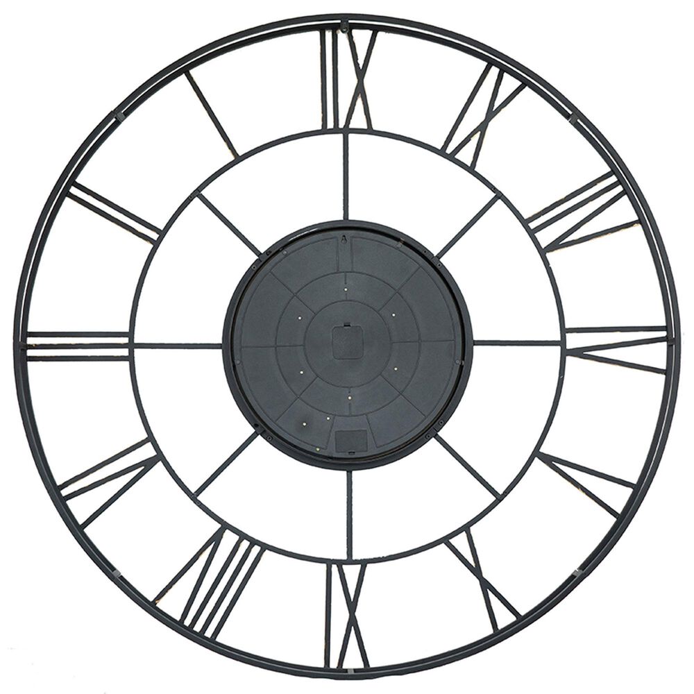 A&amp;B Home Wall Clock in Antique Black and Antique Gold, , large