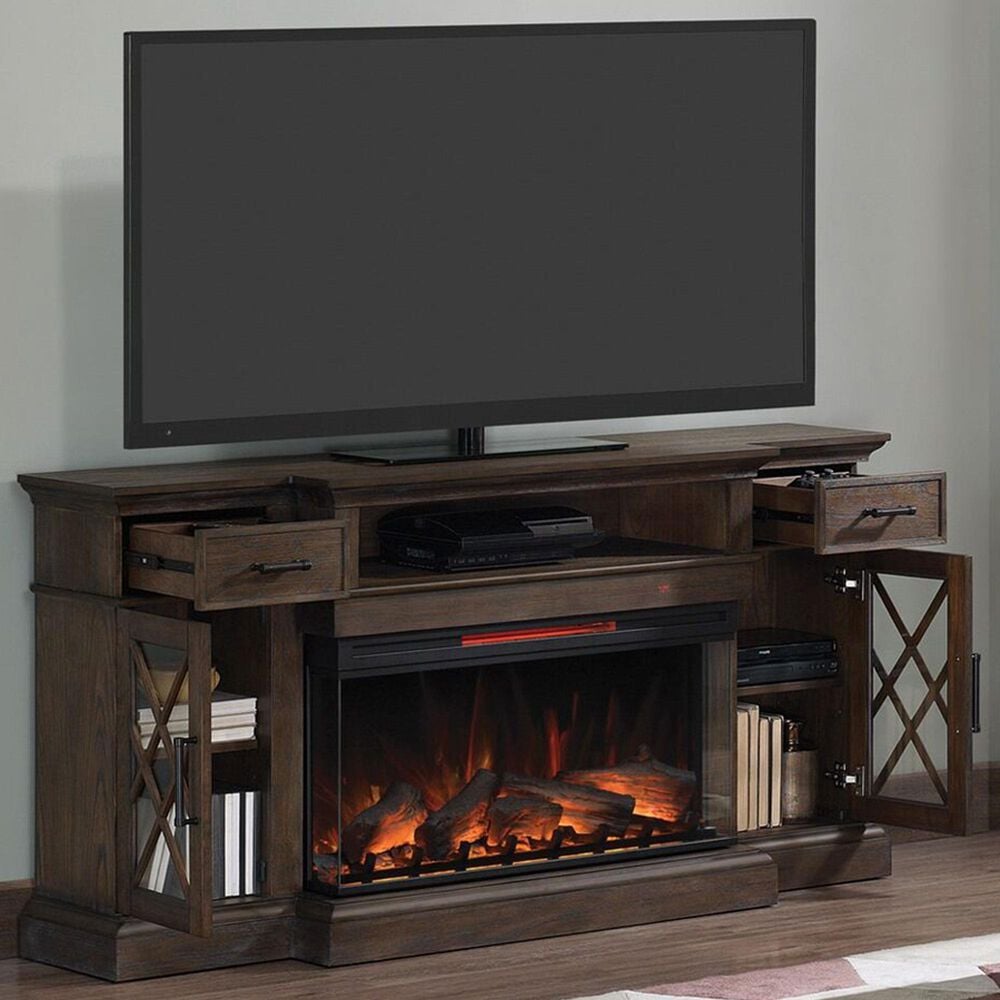 Fabio Flames Hamilton 70&quot; TV Stand with Fireplace in Prairie Brown, , large