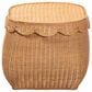 Baxton Studio Ayleen Medium Basket with Scalloped Lid in Light Honey, , large