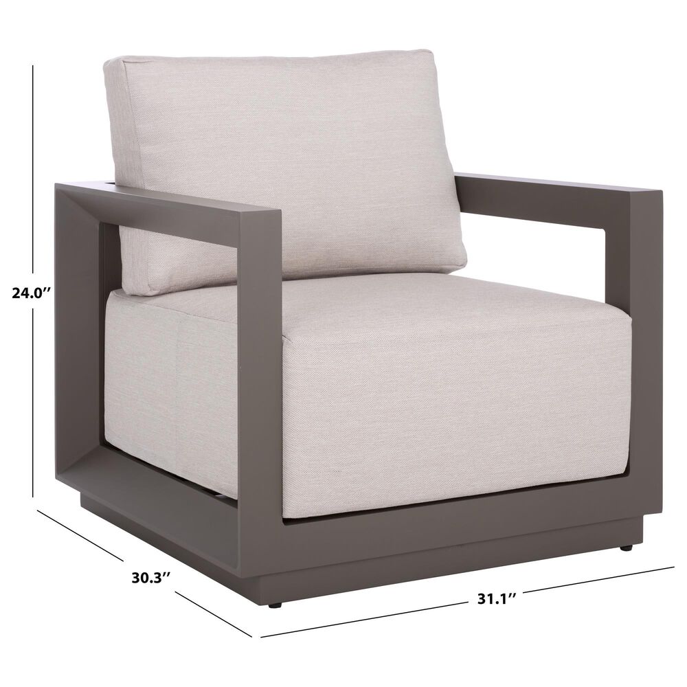 Safavieh Donaldo Outdoor Lounge Chair in Beige, , large