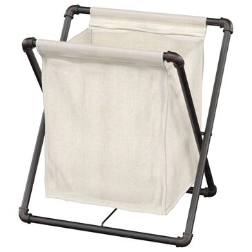 Furniture of America Chen Laundry Hamper in Black and Light Copper, , large