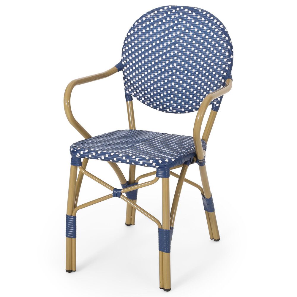 Hearth and Haven 3-Piece Outdoor Bistro Set in Dark Teal and White, , large