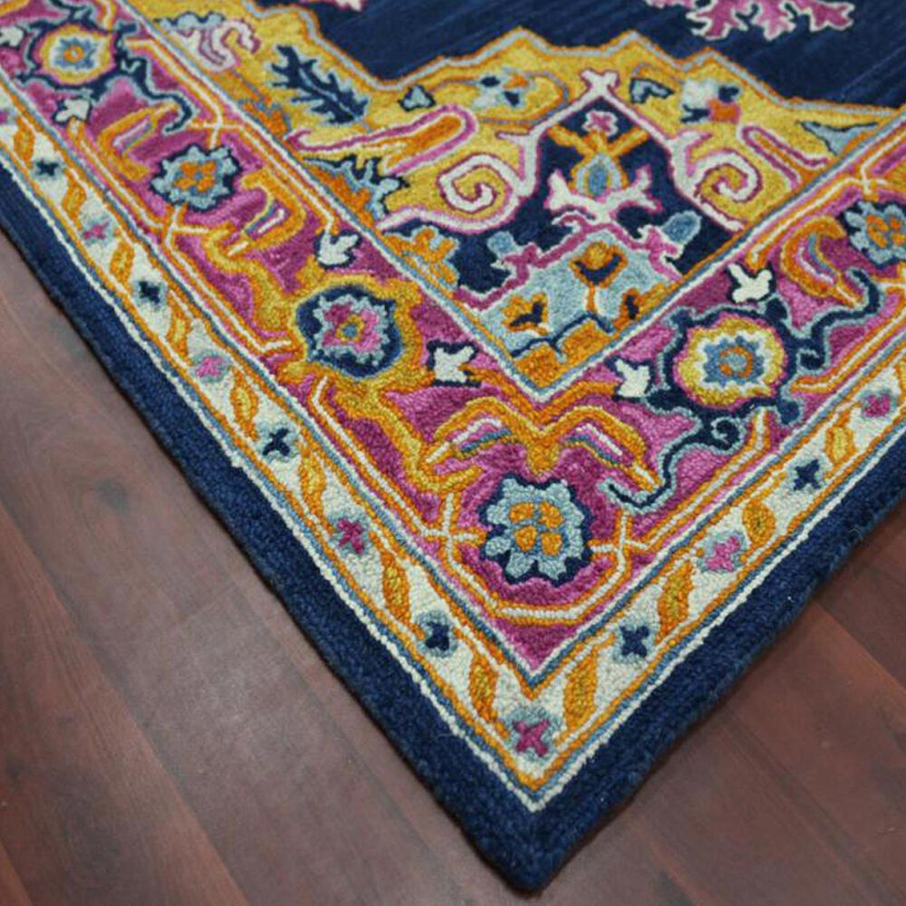 Amerr Boho 2&#39; x 3&#39; Navy and Pink Area Rug, , large