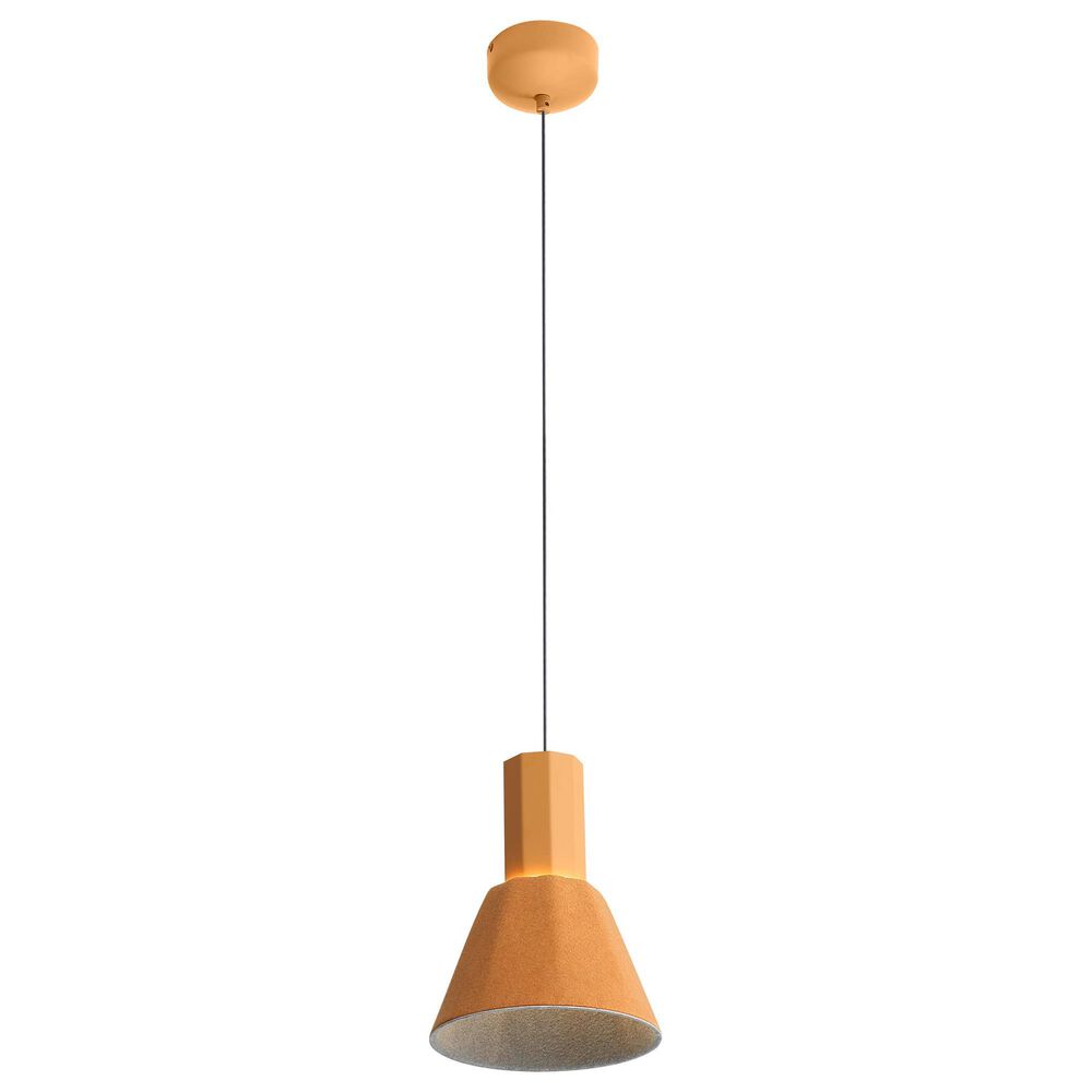 Golden Lighting Faroe 8" 1-Light LED Pendant in Earth Yellow and Grey, , large
