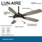 Minka-Aire Lun Aire 54" Ceiling Fan with LED Light in Coal, , large