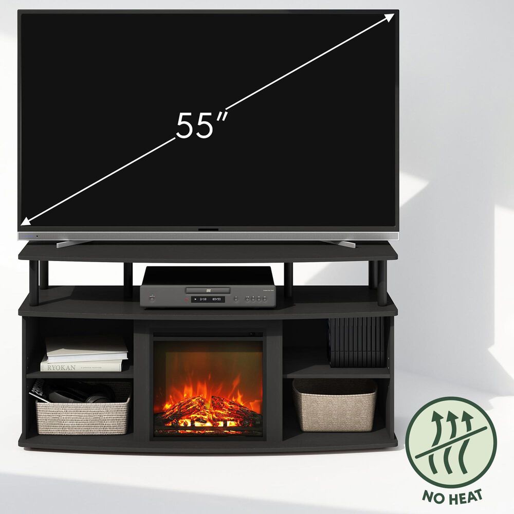 HOMLUX 47" TV Stand with No Heat Electric Fireplace in Americano and Black, , large