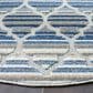 Safavieh Cabana CBN333M 3" Round Blue and Grey Indoor/Outdoor Area Performance Rug, , large