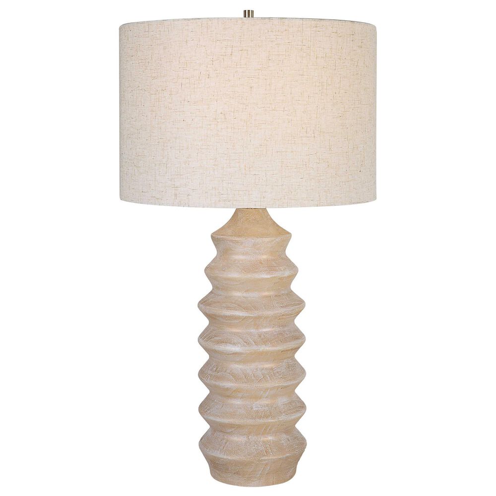 Uttermost Uplift Table Lamp in Bleached Wood and Nickel Plated, , large
