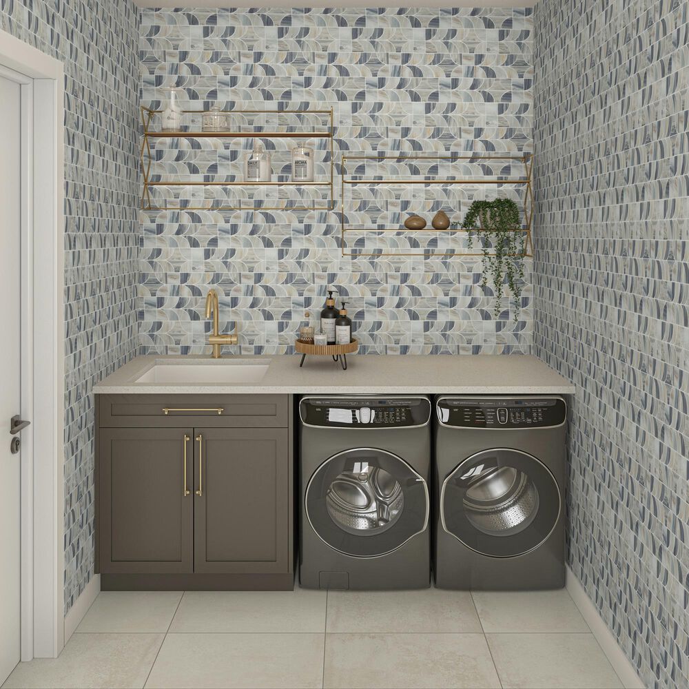 Dal-Tile Gamma Azure 14&#39;&#39; X 16&#39;&#39; PATCHWORK Natural Stone Mosaic Sheet, , large
