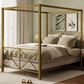 Furniture of America Rosadale Full X-Cross Canopy Bed in Gold, , large