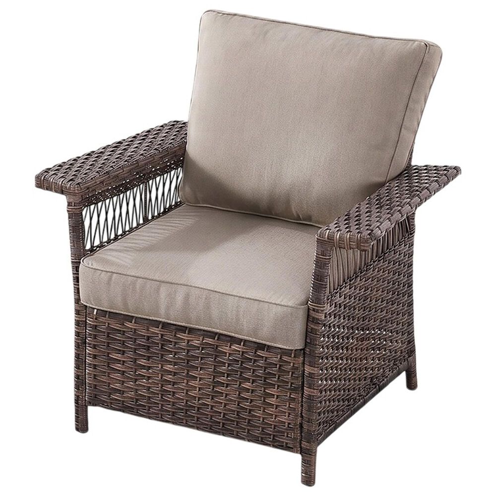Sunwell Garden 5-Piece Patio Conversation Set with Stationary Chairs in Beige, , large