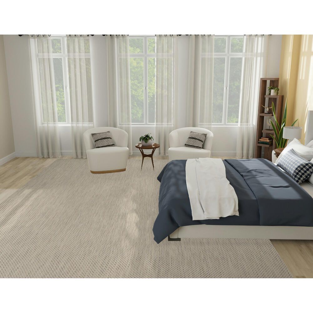 Nourison Courtyard Ivory and Silver 10&#39; x 14&#39; Indoor/Outdoor Area Rug, , large