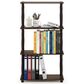 HOMLUX Turn-N-Tube 4-Tier Corner Open Storage Bookshelf in Walnut and Brown, , large