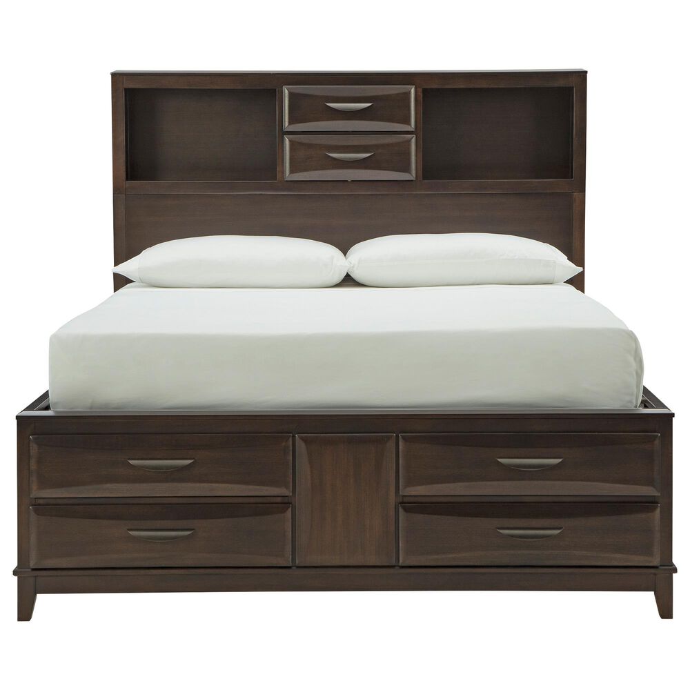 Ashley Vanmore 5-Piece Queen Storage Bedroom Set in Dark Brown, , large