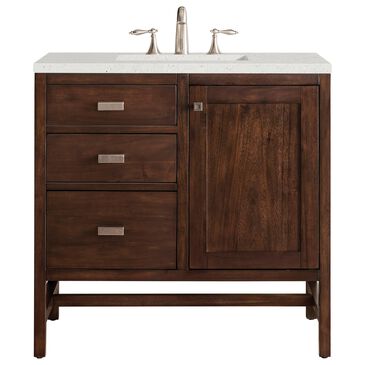 James Martin Vanities Addison 36" Single Bathroom Vanity in Mid-Century Acacia with 3 cm Lime Delight Quartz Top and Rectangular Sink, , large