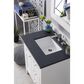 James Martin Vanities Palisades 30" Single Bathroom Vanity in Bright White with 3 cm Charcoal Soapstone Quartz Top and Rectangular Sink, , large