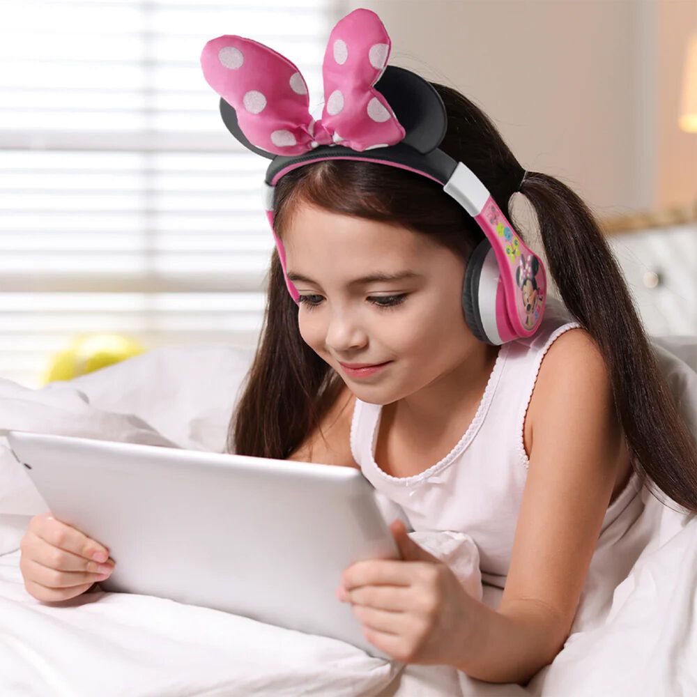 KIDdesigns Disney Junior Minnie Bluetooth Wireless Headphones in Pink, , large