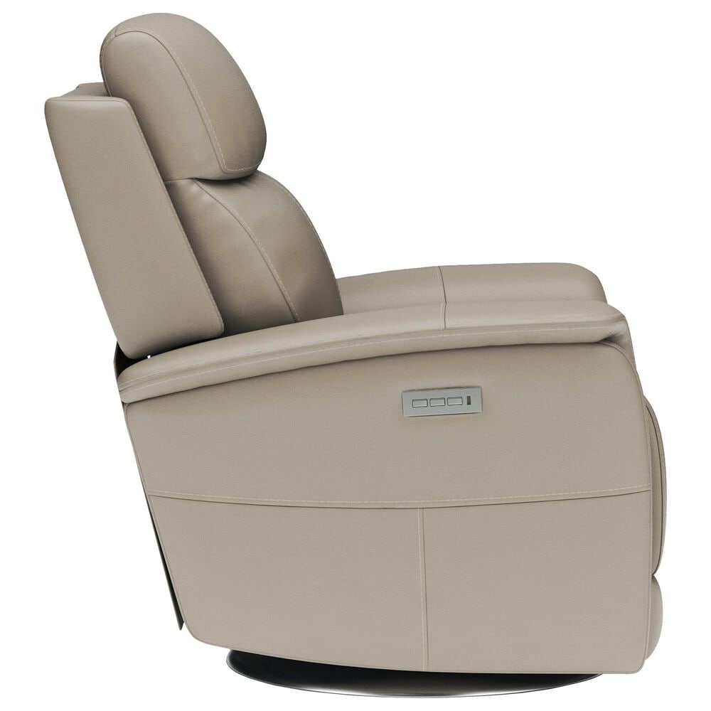 Flexsteel View Swivel Power Recliner with Headrest and Lumbar in Dove, , large