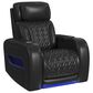 Mayberry Hill Prime Time Power Recliner with LED and Wireless Charger Pocket in Jett Black, , large