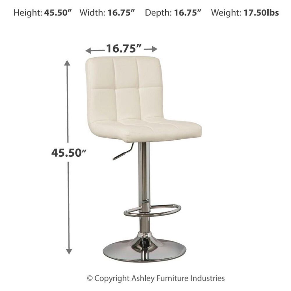 Signature Design by Ashley Bellatier Adjustable Barstool in Bone and Chrome , , large