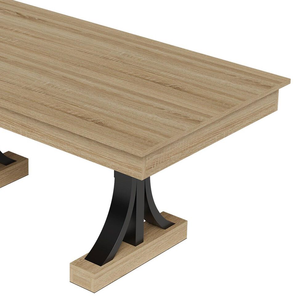 GARVEE 71" Rectangular Dining Table with Two Storage Drawers in Aged Natural - Table Only, , large