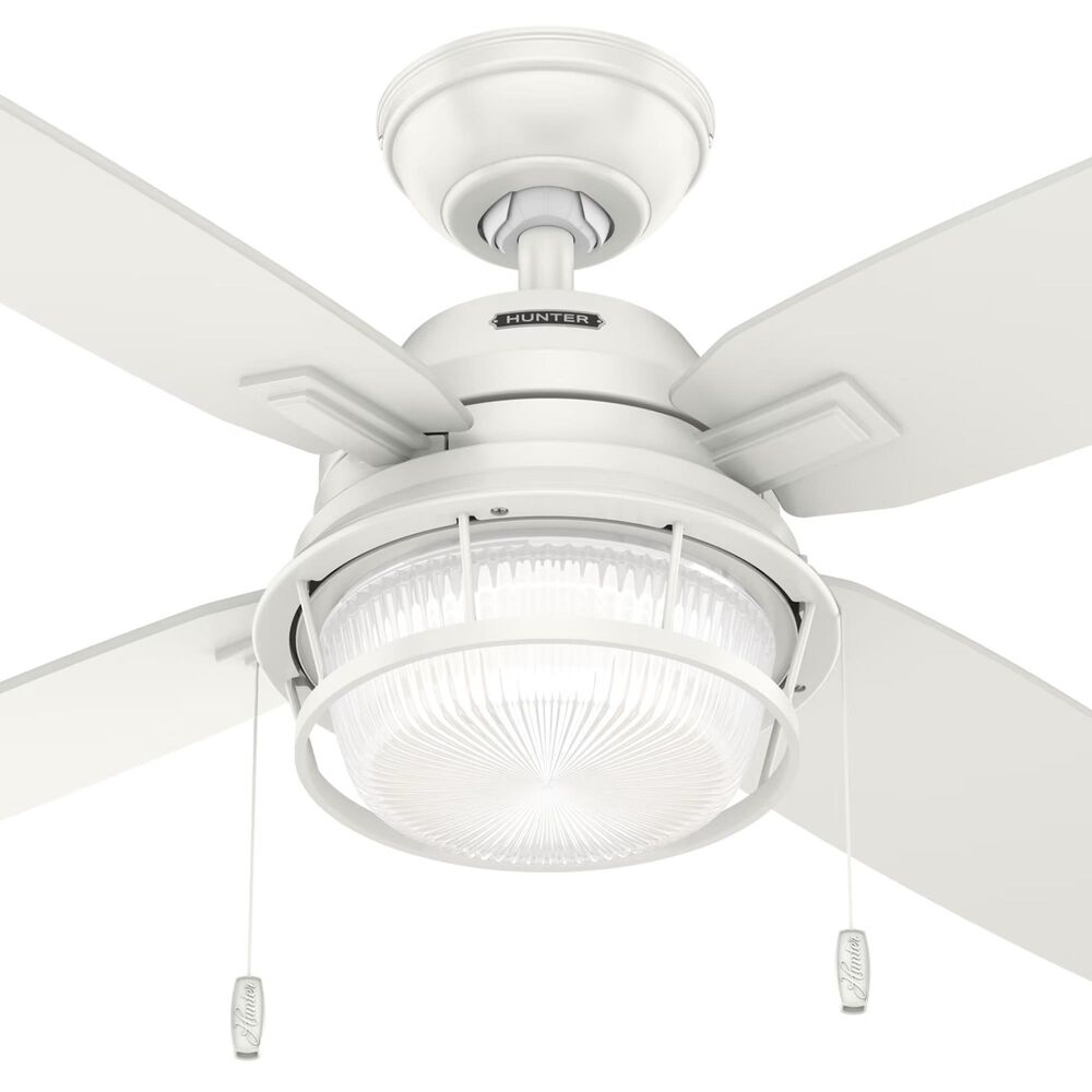 Hunter Ocala 52&quot; Outdoor Ceiling Fan with LED Lights in Fresh White, , large