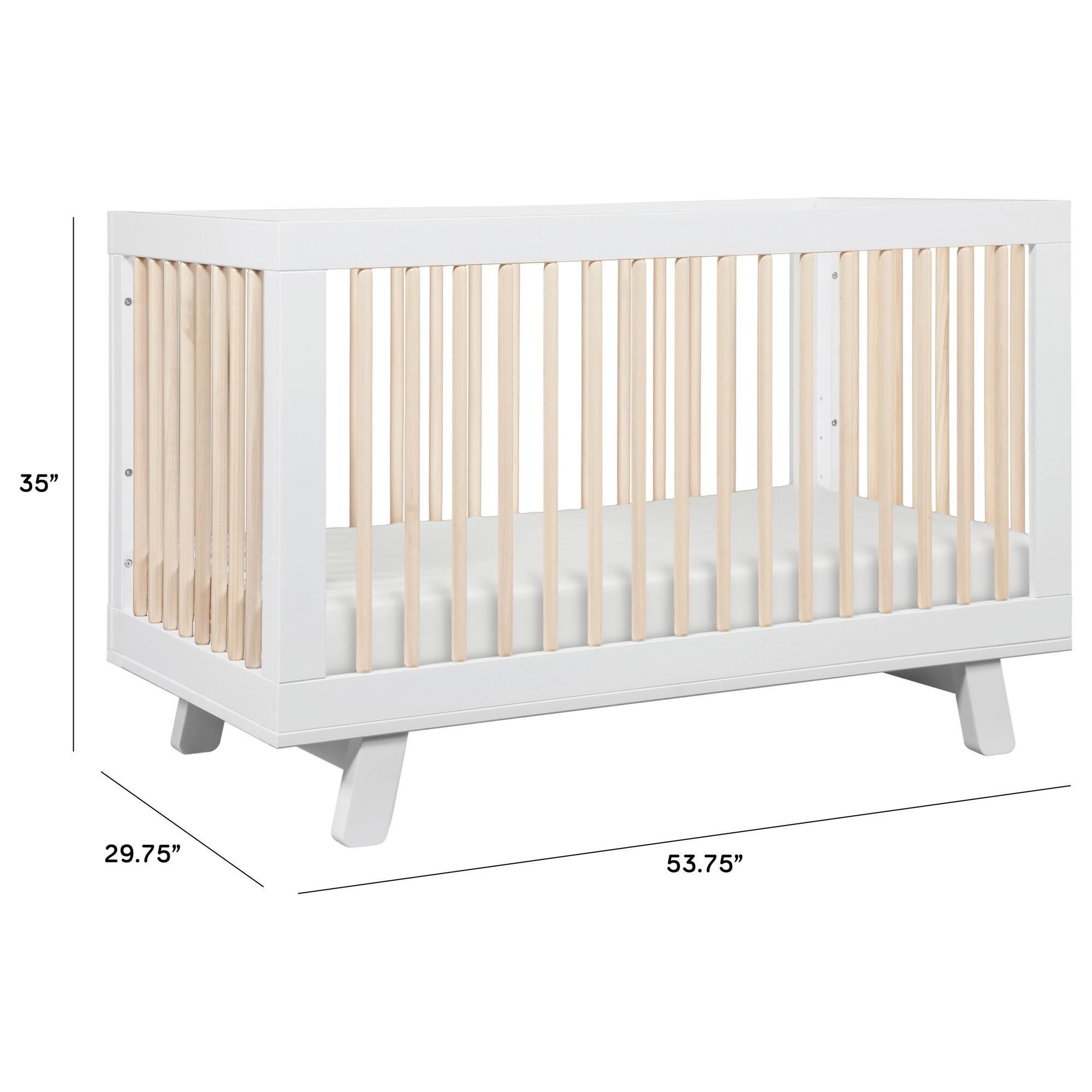 Natural and white crib store
