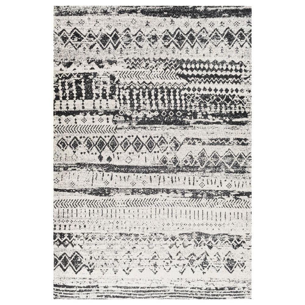 Surya Lavadora Southwestern 9"3" x 12" Black, Gray and Light Gray Area Rug, , large