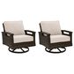 Ashley Monterey Point Patio Swivel Lounge Chair with Cushion in Dark Brown (Set of 2), , large