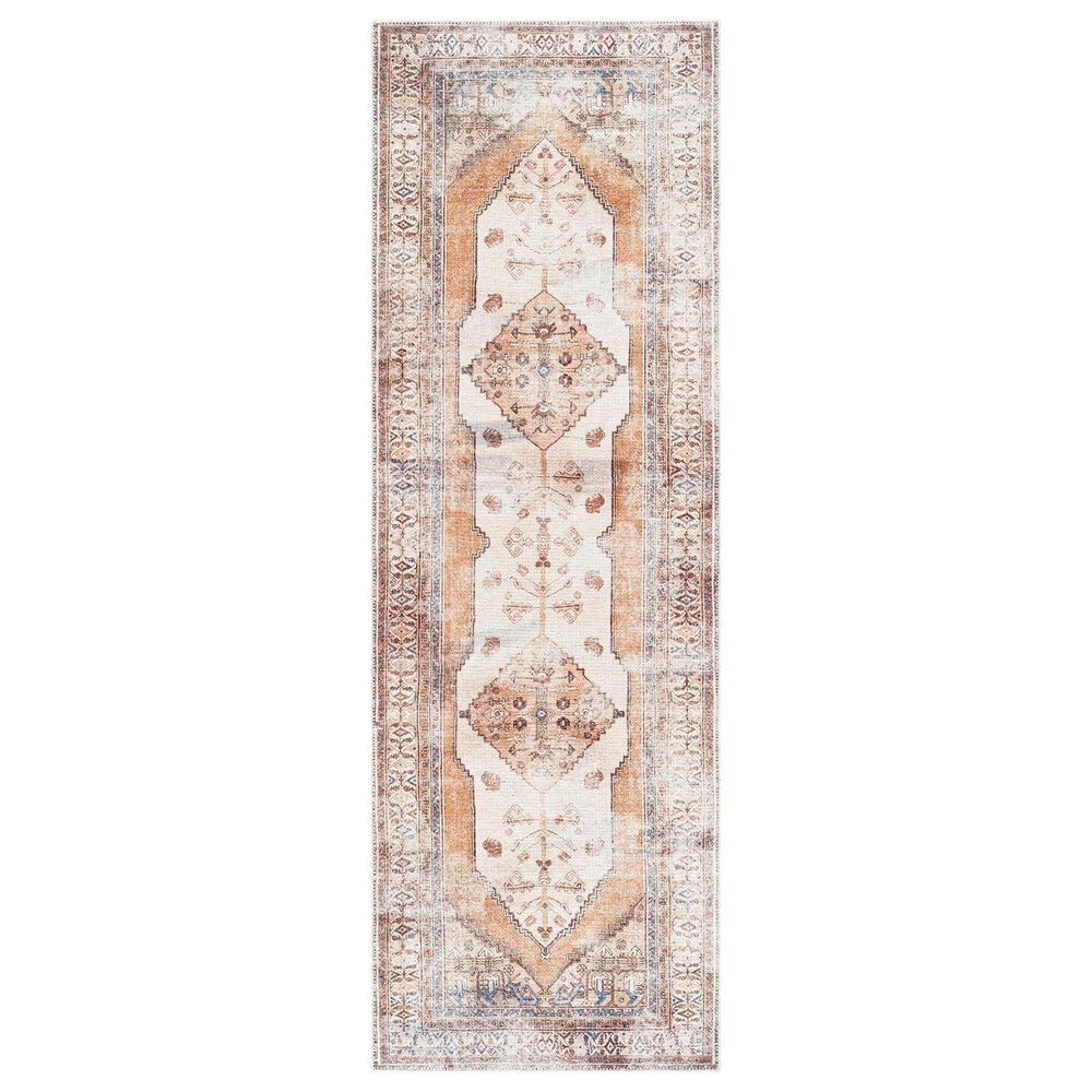 Surya Amelie 2"7" x 7"10" Camel, Wheat, Ivory, Saffron, Orange and Blue Runner, , large