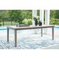 Ashley Rainier Ranch 7-Piece Patio Rectangular Dining Set in Brown and Beige, , large
