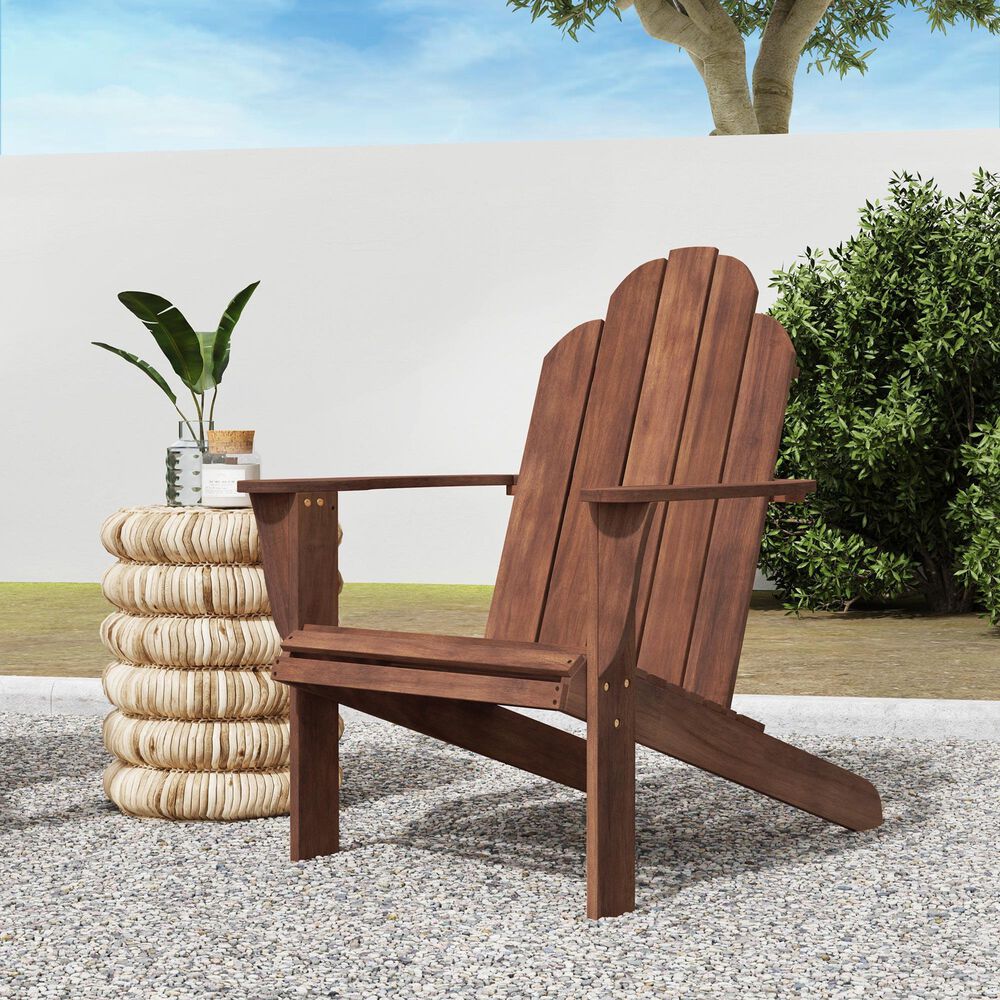 Linon Home Decor Adirondack Patio Chair in Acorn, , large