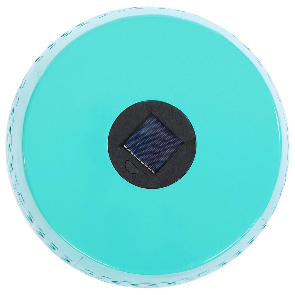 Hearth and Haven Outdoor Side Table with Built-In Solar Battery in Teal, , large