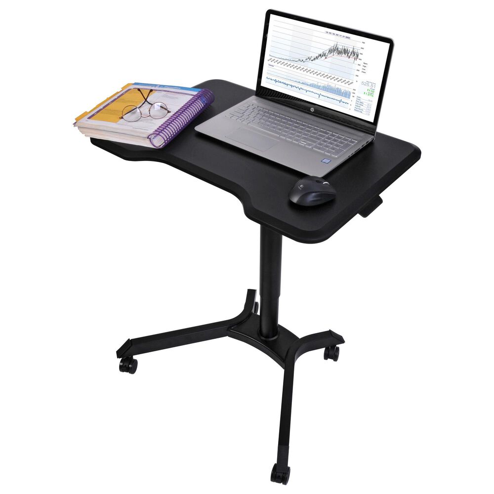 HP Adjustable Sit/Stand Laptop Desk in Black, , large