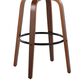 LumiSource Fabrico 30" Swivel Fixed-Height Bar Stool with Black Faux Leather Upholstery in Black and Walnut (Set of 2), , large