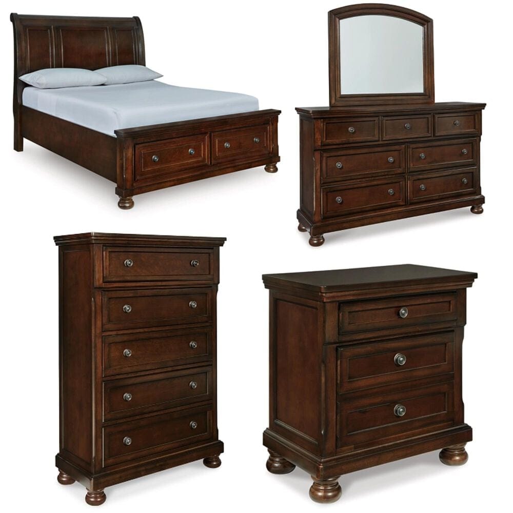 Millenium Porter 5-Piece Queen Storage Bedroom Set in Rustic Brown, , large
