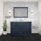 Lexora Home Dukes 48" Single Bathroom Vanity in Dark Grey with 2 cm White Carrara Marble Top, Rectangular Sink and 46" Mirror, , large