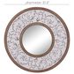 Maple and Jade 32" Round Wall Mirror in Distressed White, , large